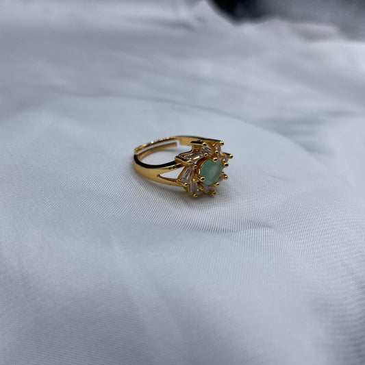 New Elegant Design Gold Colour With Zircon Stones Adjustable Ring