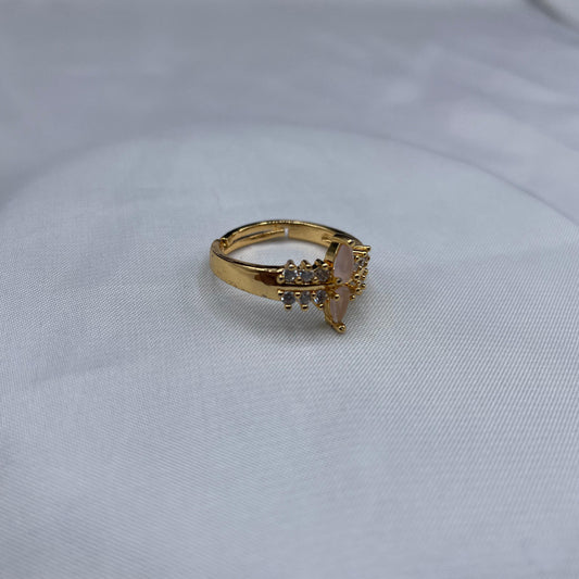 New Elegant Luxury Design Gold Colour With Zircon Stones Adjustable Ring