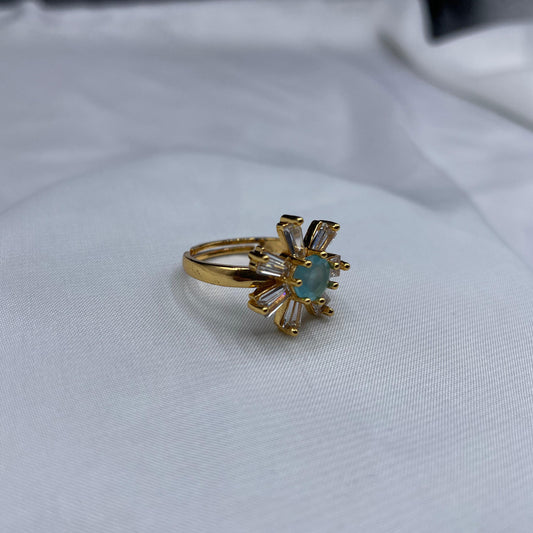 New Elegant Luxury Design Gold Colour With Zircon Stones Adjustable Ring