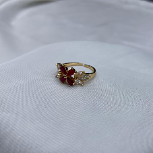 New Elegant Luxury Design Gold Colour With Zircon Stones Adjustable Ring