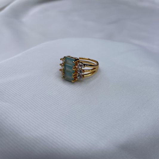 New Elegant Luxury Design Gold Colour With Zircon Stones Adjustable Ring