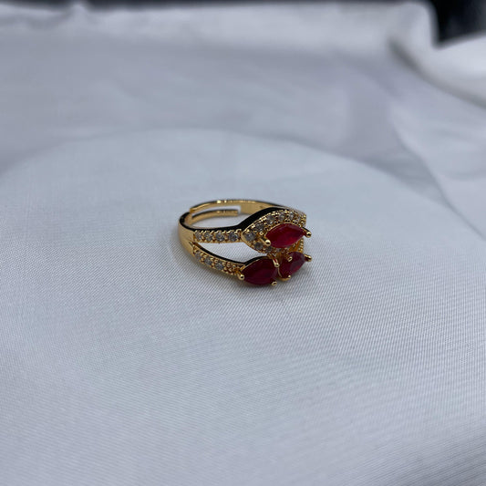 New Elegant Luxury Design Gold Colour With Zircon Stone Adjustable Ring