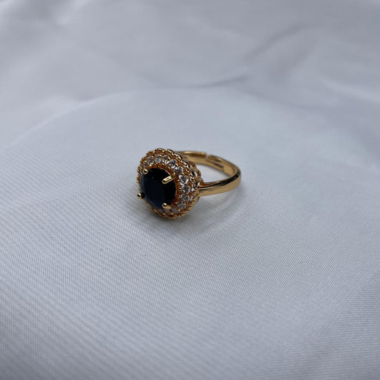 New Elegant Luxury Design Round Shape Gold Colour With Zircon Stone Adjustable Ring