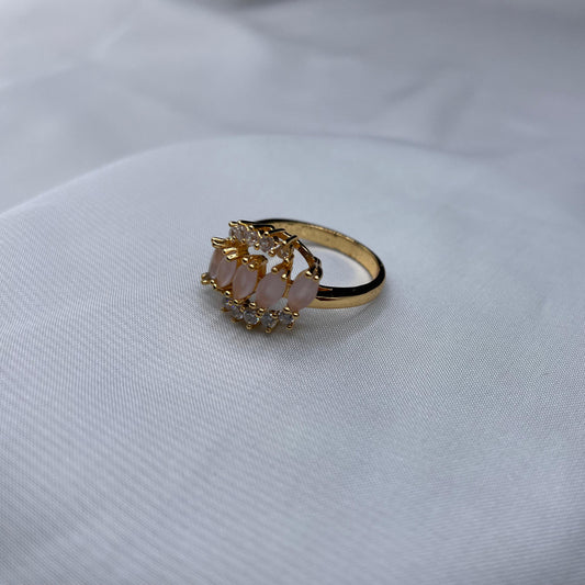 New Elegant Luxury Design Gold Colour with Zircon Stone Adjustable Ring