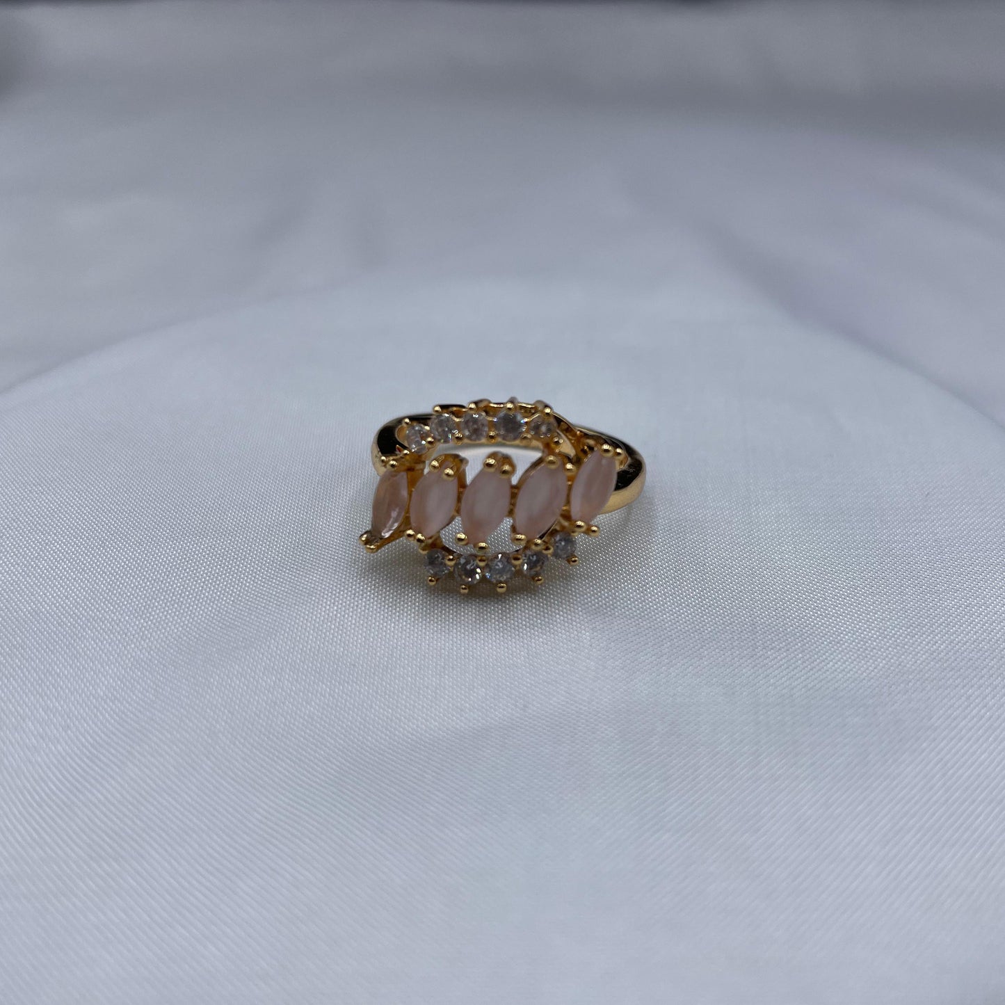 New Elegant Luxury Design Gold Colour with Zircon Stone Adjustable Ring