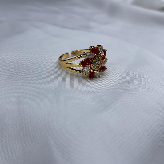 New Elegant Luxury Design Gold Colour With Zircon Stone Adjustable Ring