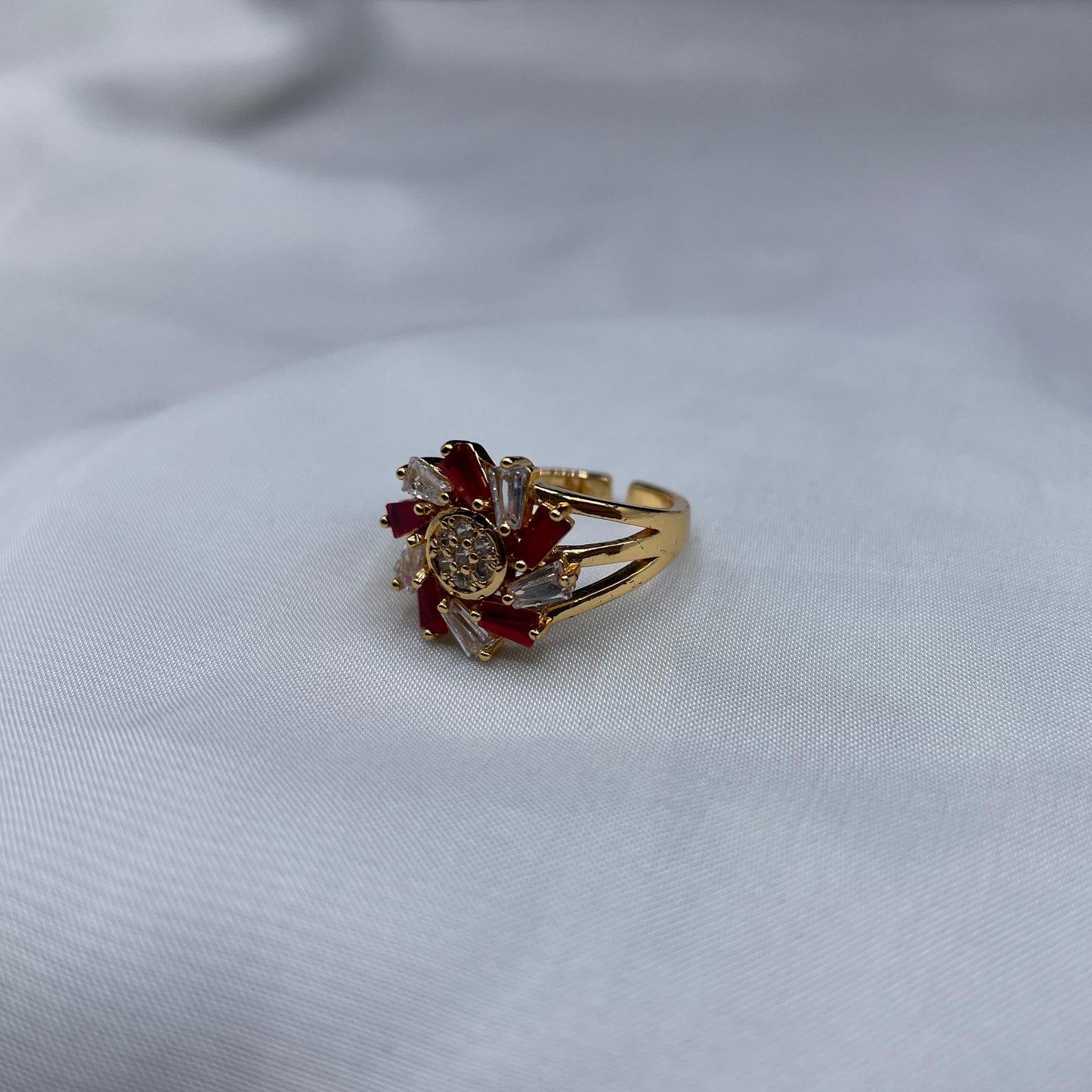 New Elegant Luxury Design Gold Colour With Zircon Stone Adjustable Ring