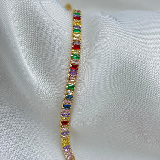 New Luxury Design Gold With Multi Zircon Stones Bracelet