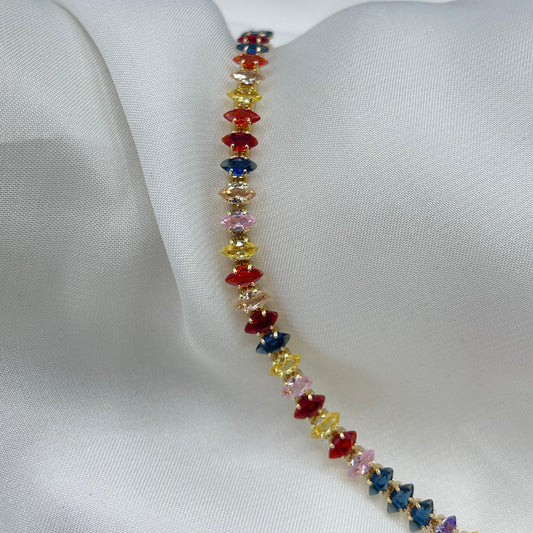 New Luxury Design Gold With Multi Zircon Stone Bracelet