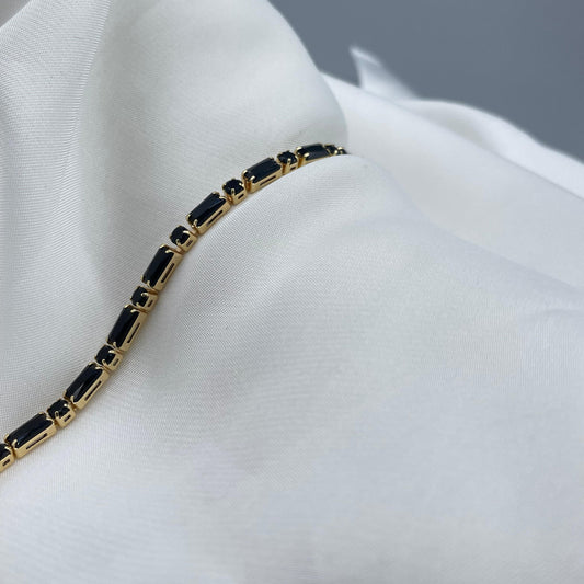 New Luxury Design Gold With Black Zircon Stone Bracelet