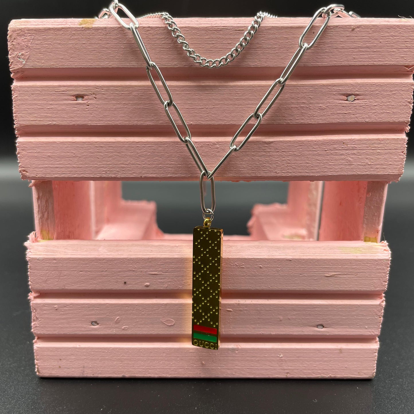 Silver & Gold New Luxury Design With Dual Chain Pendant
