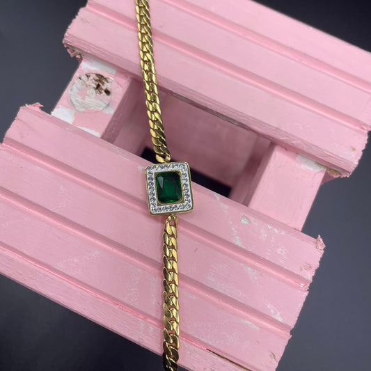 Elegant Luxury Gold Design Zircon Stone Bracelet