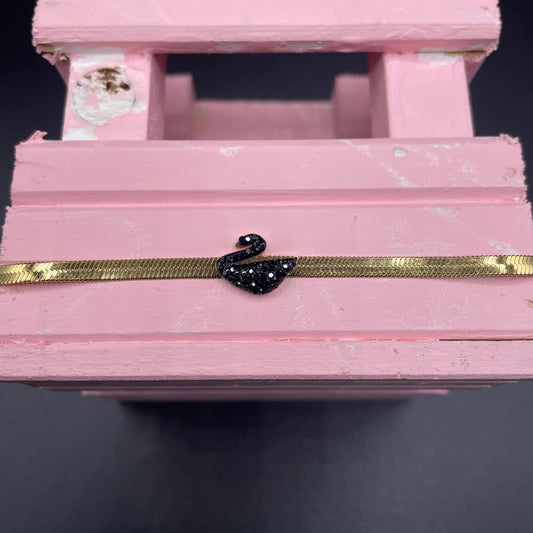 Elegant Luxury Gold Design Black Zircon Blade Chain Bracelet