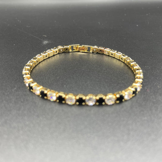 Elegant Luxury Gold Design Round Shape Zircon Tennis Bracelet