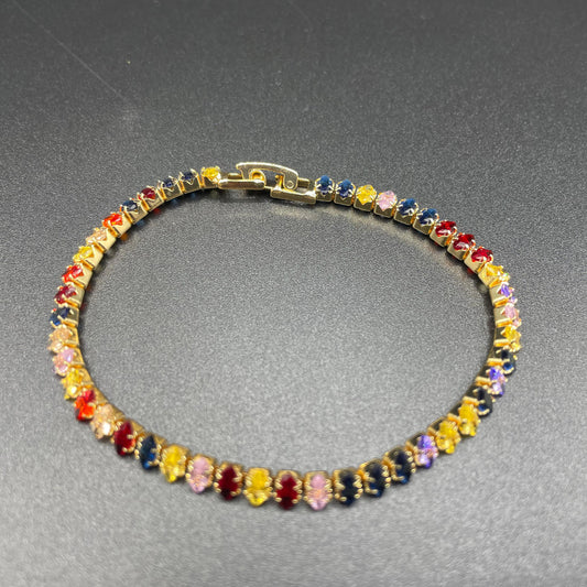 Gold Luxury Irregular Shape Multi Zircon Bracelet