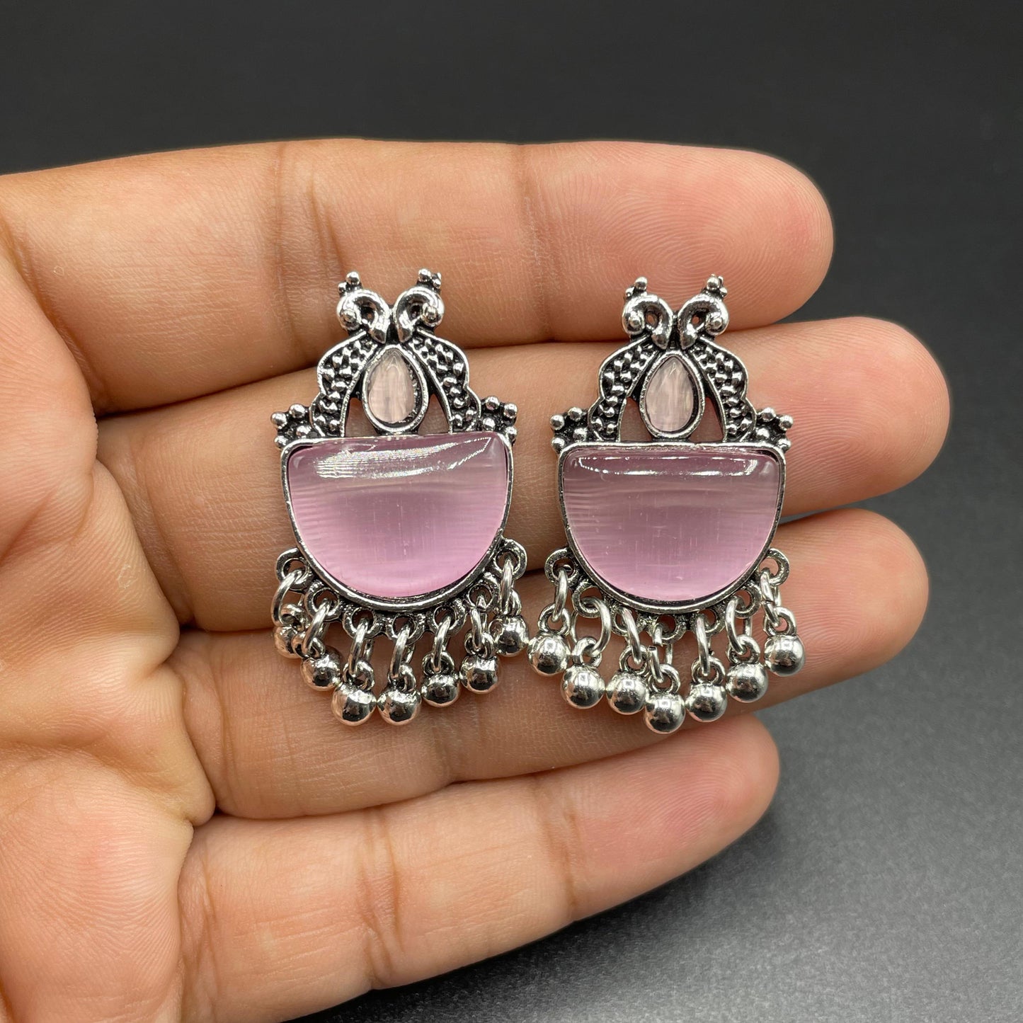 New Elegant Antique Design Natural Stone Oxidize Earring