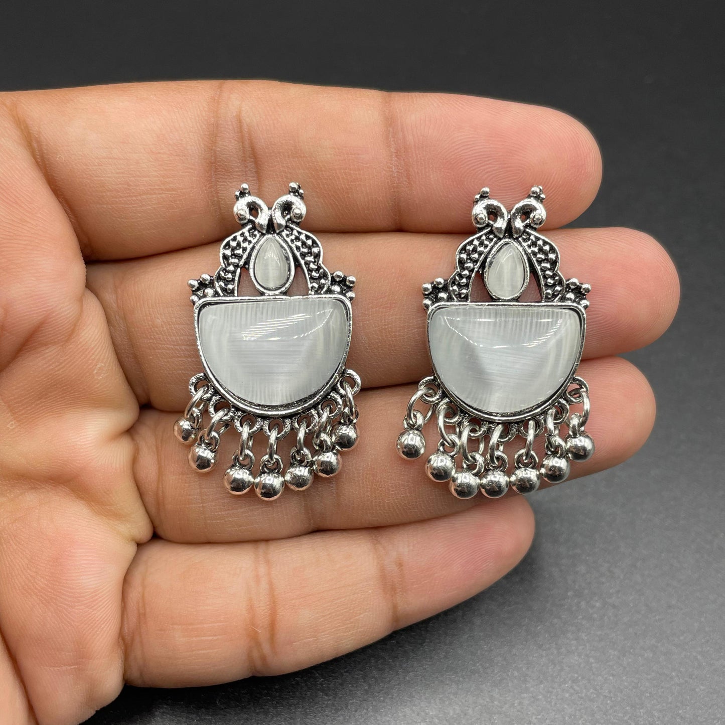 New Elegant Antique Design Natural Stone Oxidize Earring