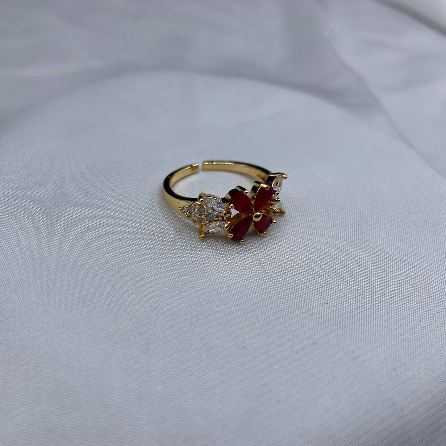 New Elegant Luxury Design Gold Colour With Zircon Stones Adjustable Ring
