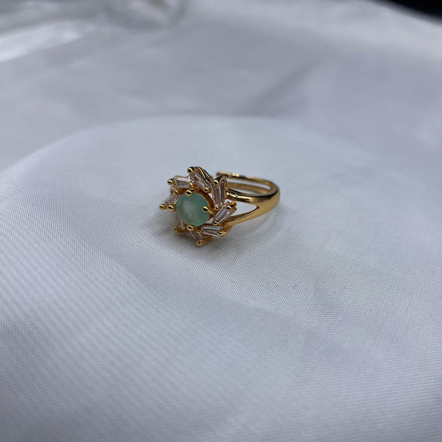 New Elegant Design Gold Colour With Zircon Stones Adjustable Ring