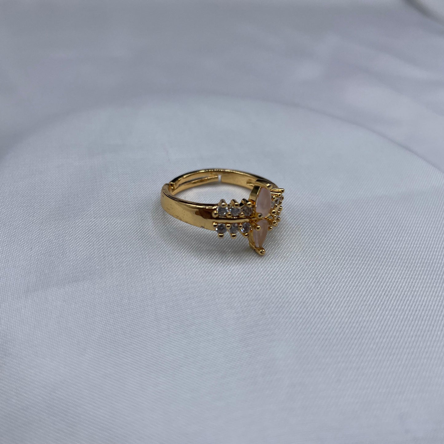 New Elegant Luxury Design Gold Colour With Zircon Stones Adjustable Ring