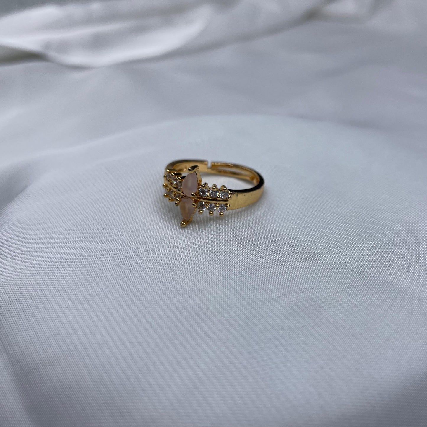 New Elegant Luxury Design Gold Colour With Zircon Stones Adjustable Ring