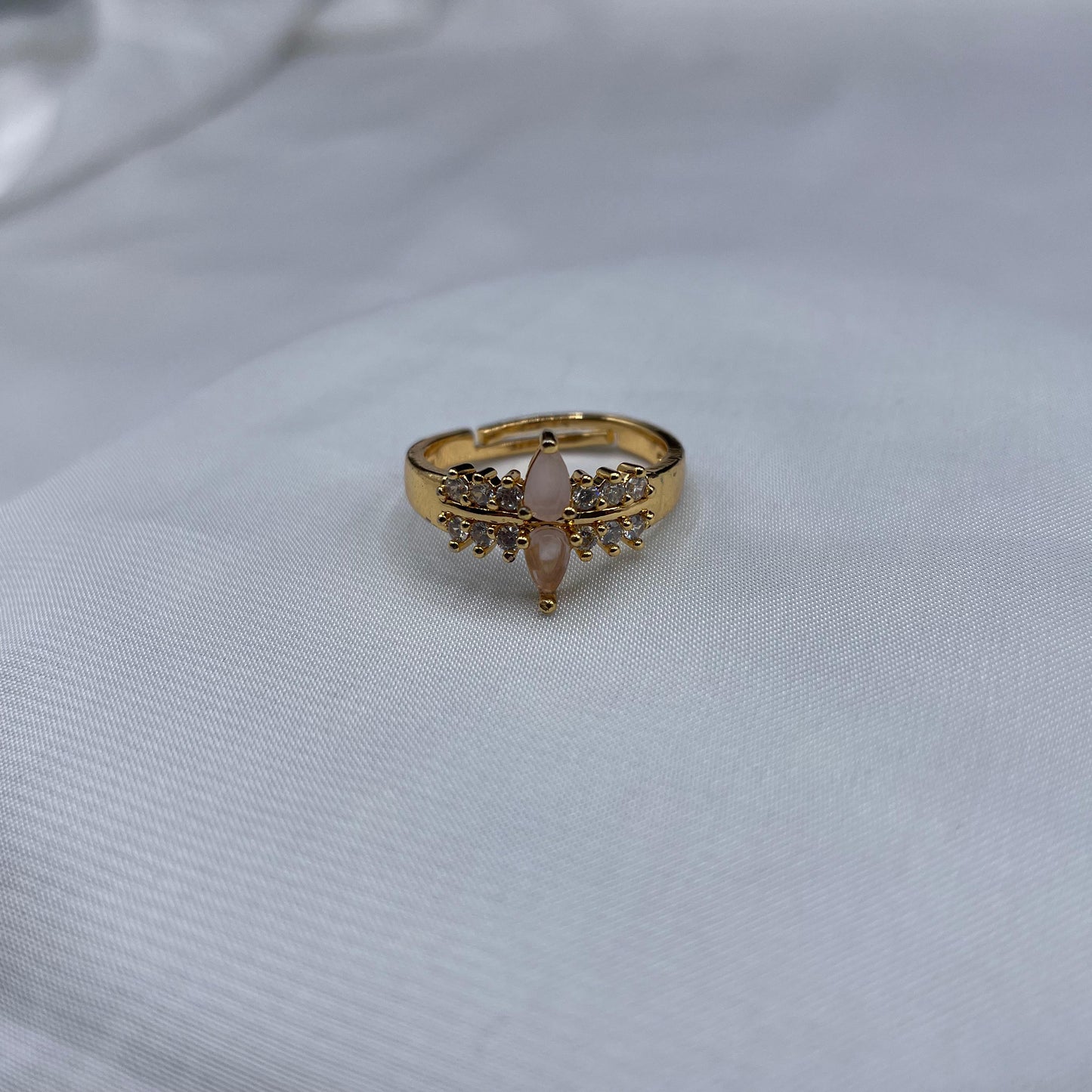 New Elegant Luxury Design Gold Colour With Zircon Stones Adjustable Ring