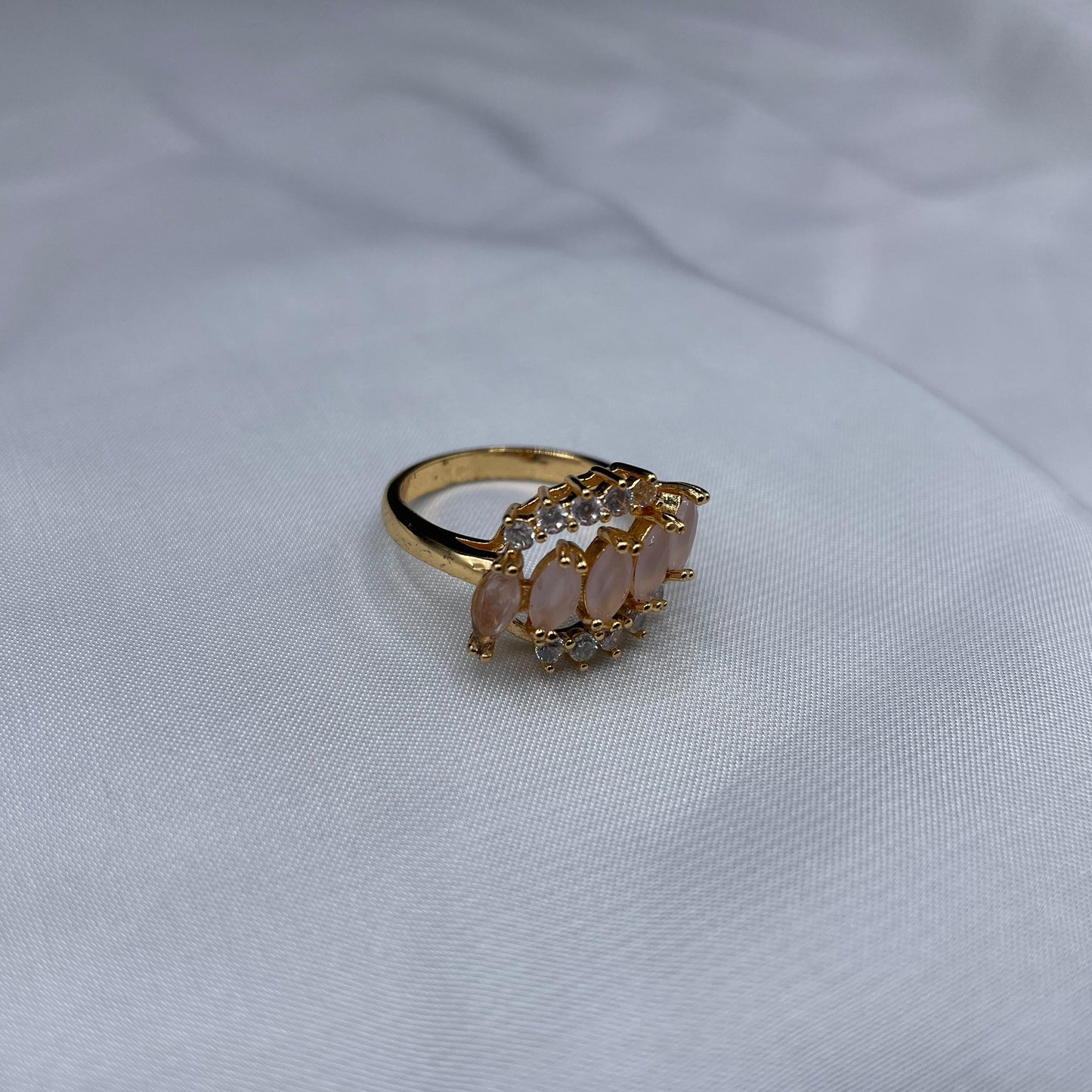 New Elegant Luxury Design Gold Colour with Zircon Stone Adjustable Ring