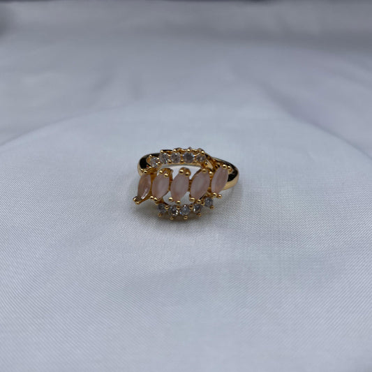 New Elegant Luxury Design Gold Colour with Zircon Stone Adjustable Ring