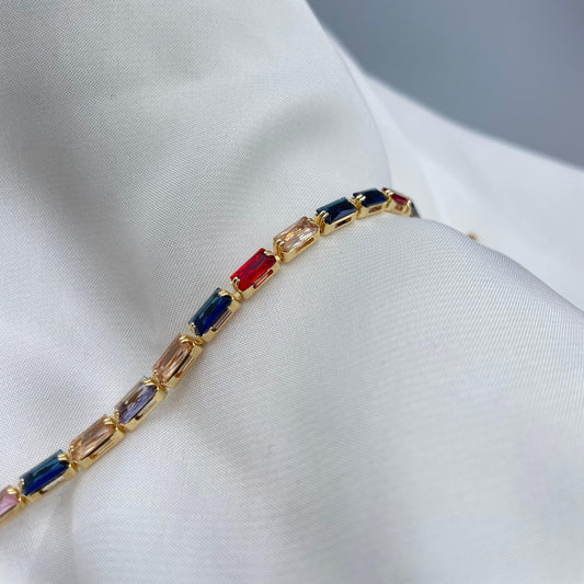 New Elegant Design Gold Colour With Multi Zircon Stone Bracelet