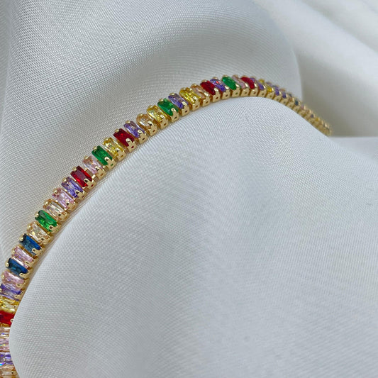 New Luxury Design Gold With Multi Zircon Stones Bracelet