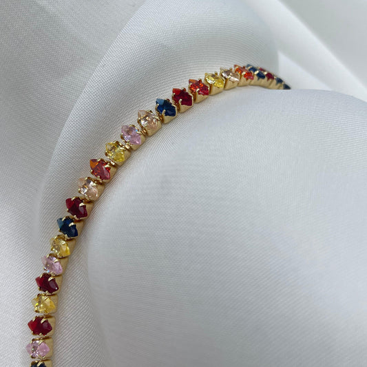 New Luxury Design Gold With Multi Zircon Stone Bracelet