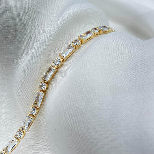 New Luxury Design Gold & Silver With Zircon Stone Bracelet