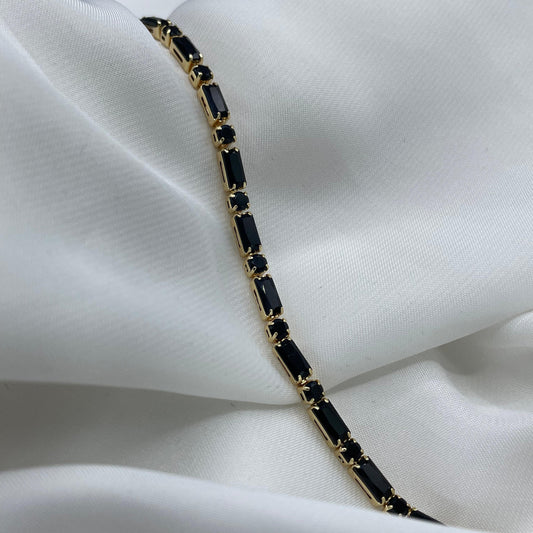 New Luxury Design Gold With Black Zircon Stone Bracelet