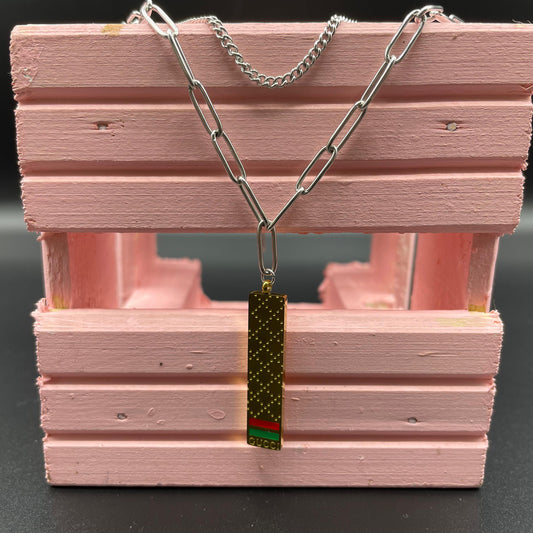 Silver & Gold New Luxury Design With Dual Chain Pendant