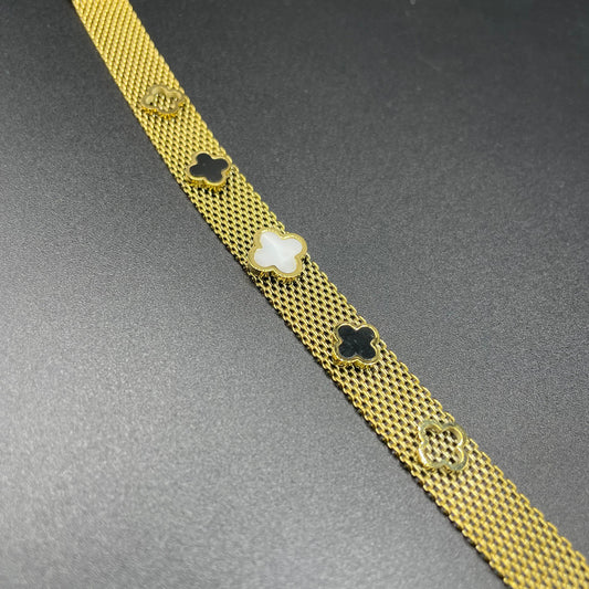 Elegant Luxury Gold Design Four Leaf Clover Bracelet