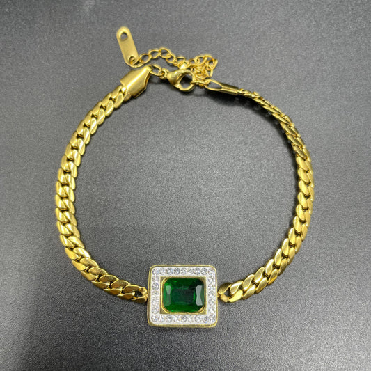 Elegant Luxury Gold Design Zircon Stone Bracelet