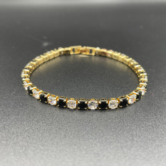 Elegant Luxury Gold Design Round Shape Zircon Tennis Bracelet