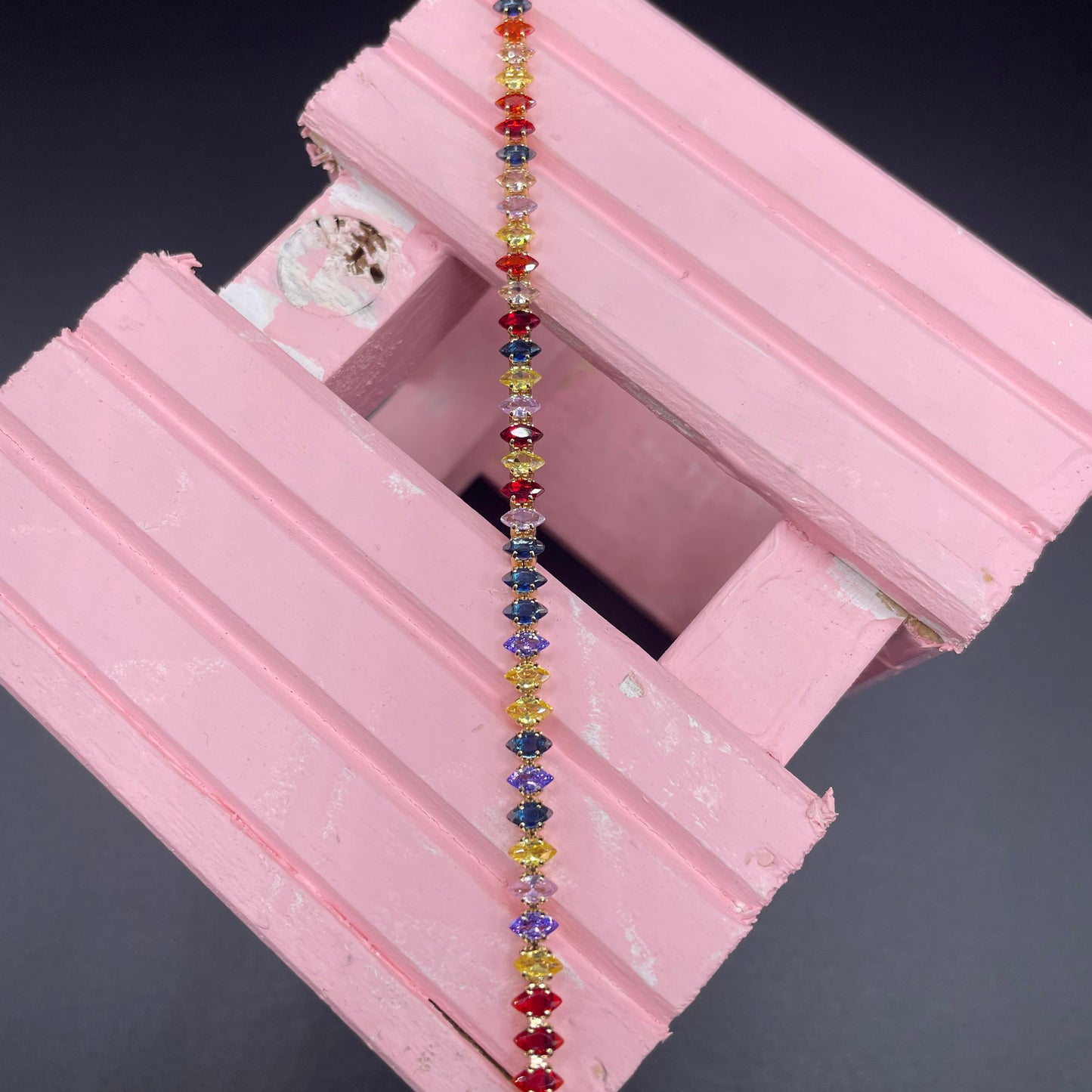 Gold Luxury Irregular Shape Multi Zircon Bracelet