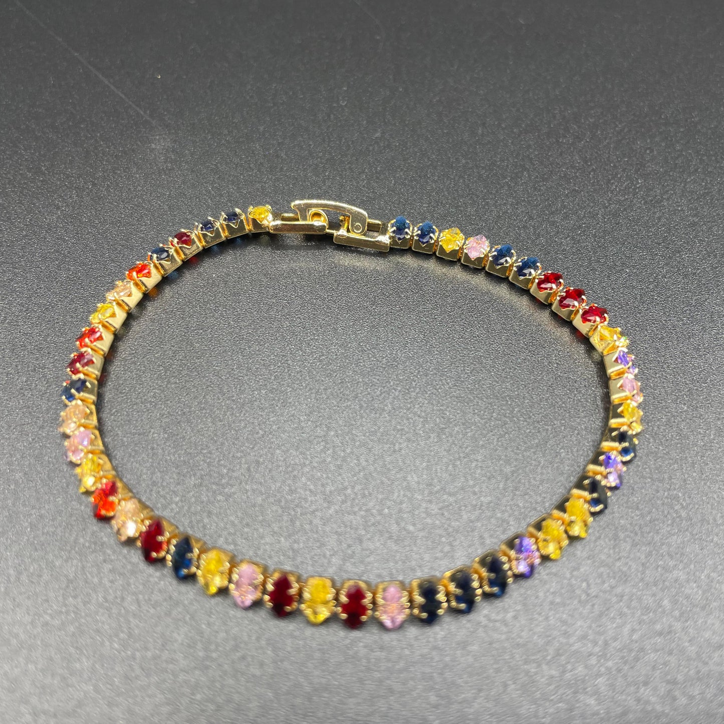 Gold Luxury Irregular Shape Multi Zircon Bracelet