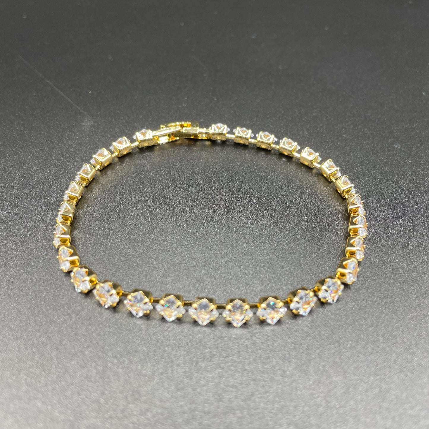 Gold Luxury Square Design With Zircon Bracelet