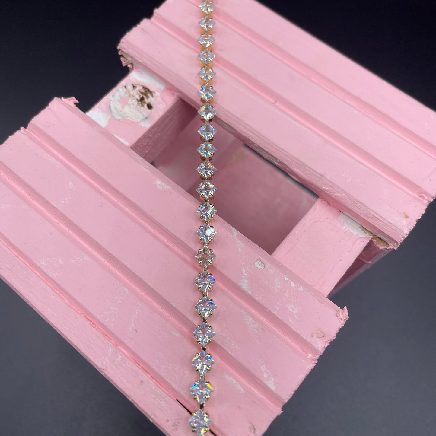 Gold Luxury Square Design With Zircon Bracelet