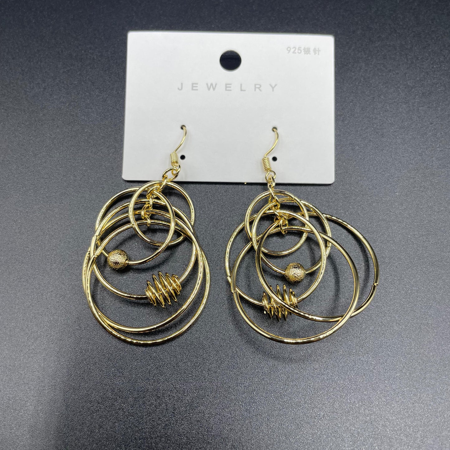 Gold Elegant Luxury Ring Design Hanging Earring