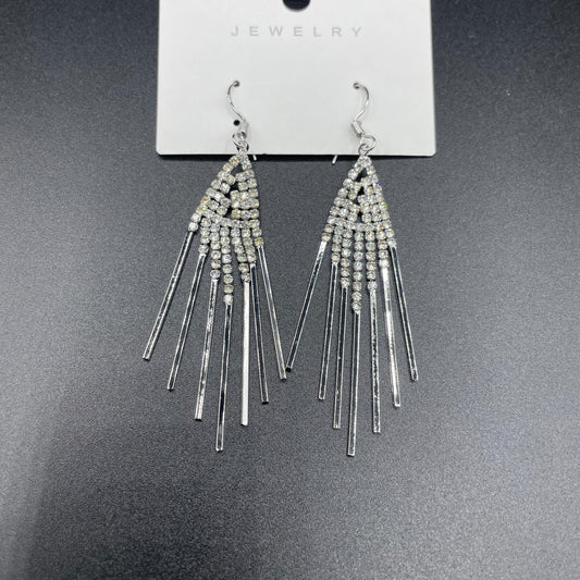Silver Elegant Luxury Hanging Style Zircon Earrings
